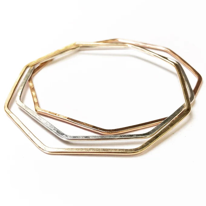 MODERN OCTAGON GEOMETRIC WIRE BANGLE BRACELET