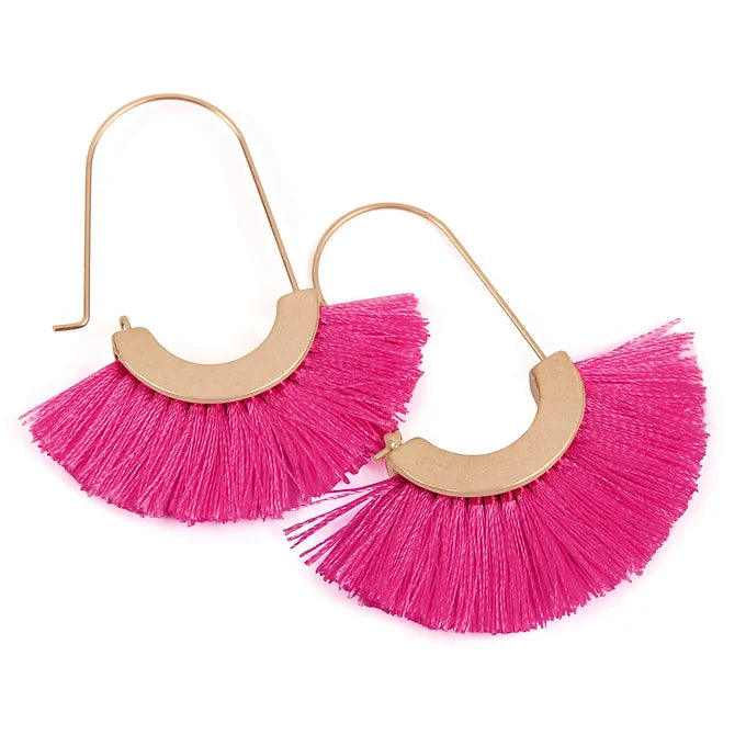 FAN SHAPE DROP HOOP EARRINGS