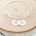 PERSONALIZED GOLD BANGLE - CUSTOM NAME & DATE BRACELET