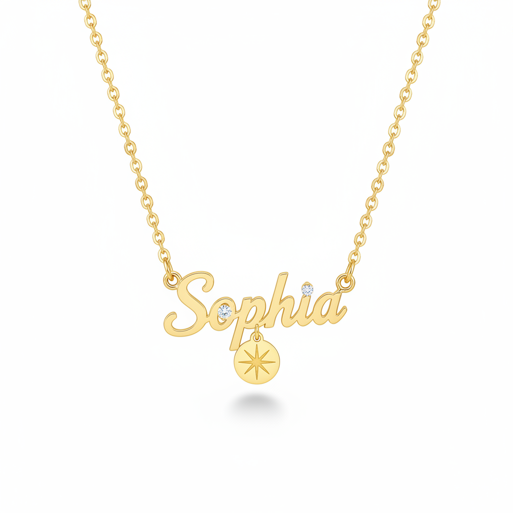 Personalized Name Necklace - Premium Faceless Model Aesthetic